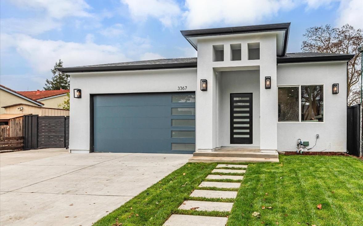 Completed modern home on the same lot